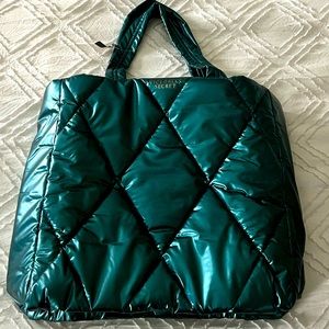 Victoria's Secret Shiny Teal Tote Bag